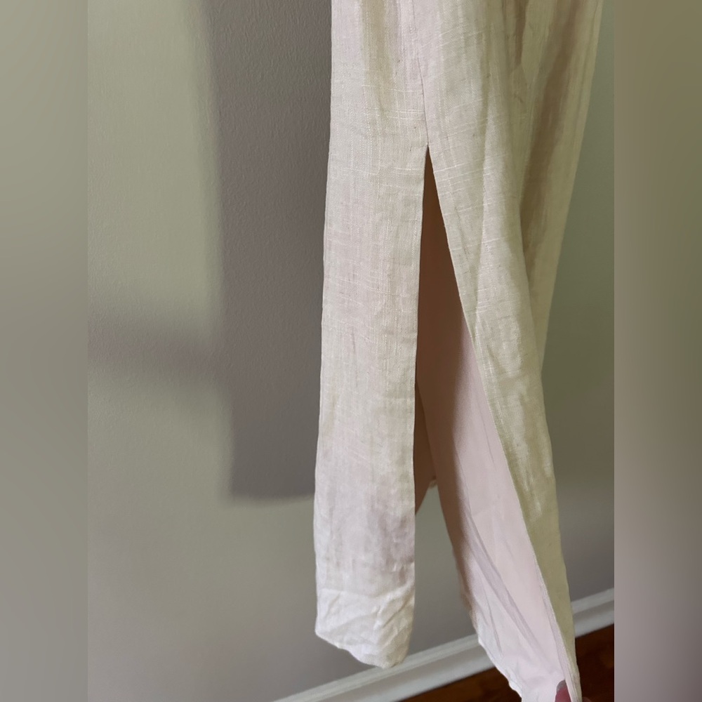 NWT SUGARLIPS Morro Bay Tube Top Ruched Linen Blend Midi Slip Dress Boho | Sz L - Picture 7 of 13